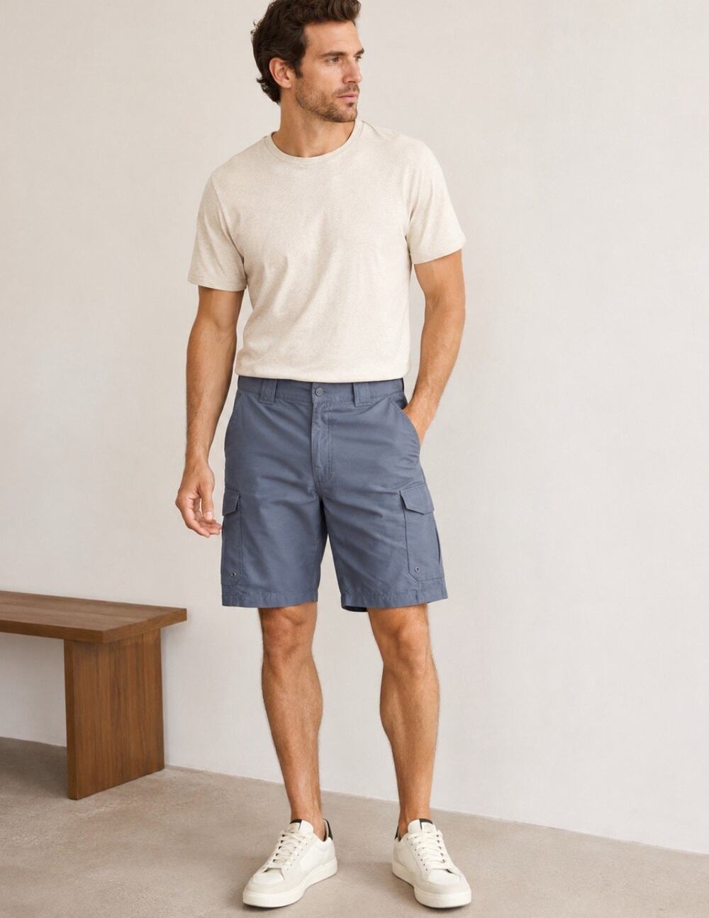 Coastal World Wide Sportsman Cargo Shorts Size 40 Slate Blue Polyester Outdoor